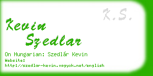 kevin szedlar business card